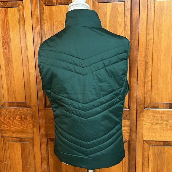 Studio Works Sport Green Side Stretch Full Zipper Puffer Vest Cold Weather Med - Picture 4 of 10